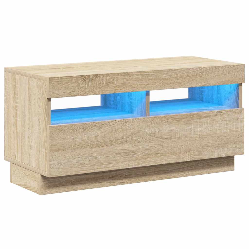 Vidaxl tv-meubel met led-verlichting 80x35x40 cm sonoma eikenkleurig