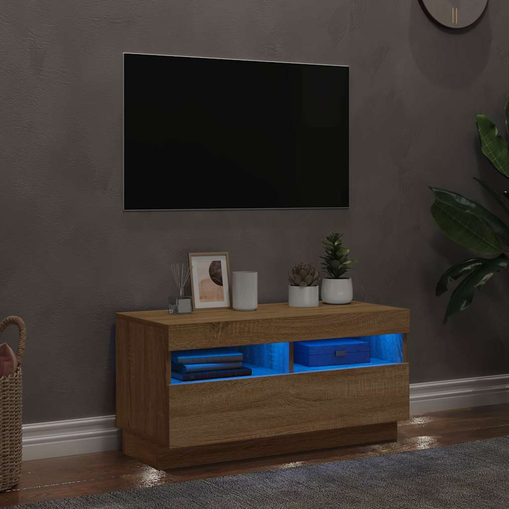 Vidaxl tv-meubel met led-verlichting 80x35x40 cm sonoma eikenkleurig