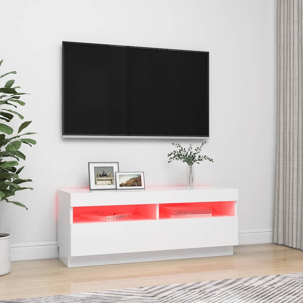 Vidaxl tv-meubel met led-verlichting 100x35x40 cm wit