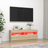 Vidaxl tv-meubel met led-verlichting 100x35x40 cm sonoma eikenkleurig