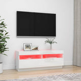Vidaxl tv-meubel met led-verlichting 100x35x40 cm hoogglans wit