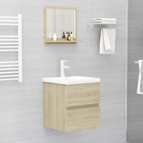 Vidaxl badkamerspiegel 40x10,5x37 cm bewerkt hout sonoma eikenkleurig