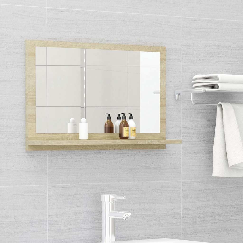 Vidaxl badkamerspiegel 60x10,5x37 cm bewerkt hout sonoma eikenkleurig