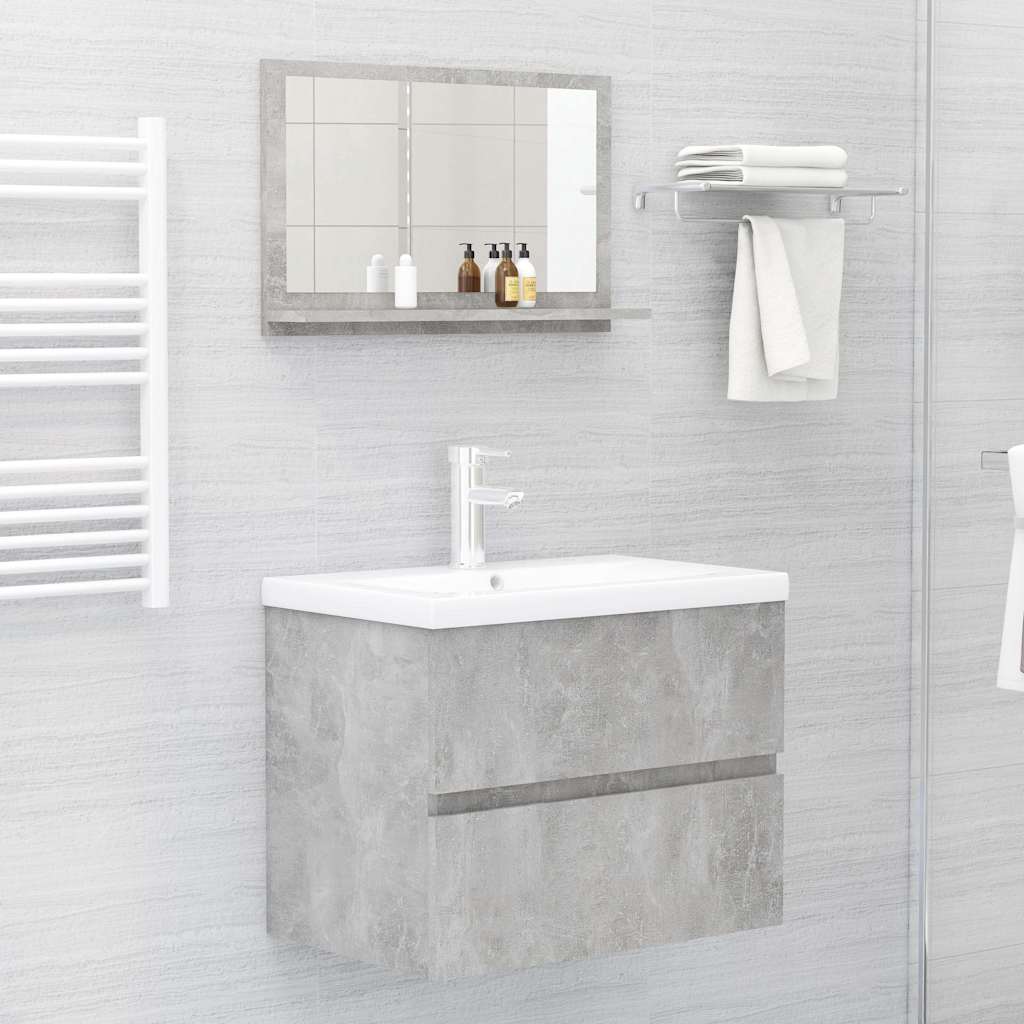 Vidaxl badkamerspiegel 60x10,5x37 cm spaanplaat betongrijs