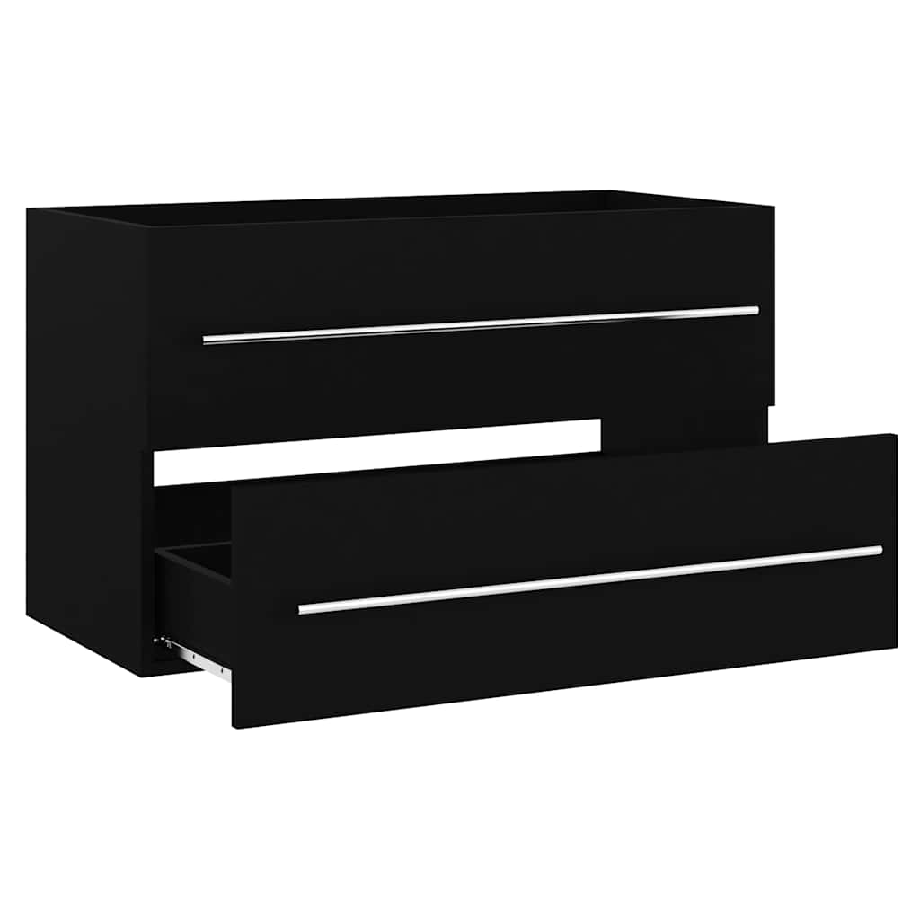 Vidaxl wastafelkast 80x38,5x48 cm bewerkt hout zwart