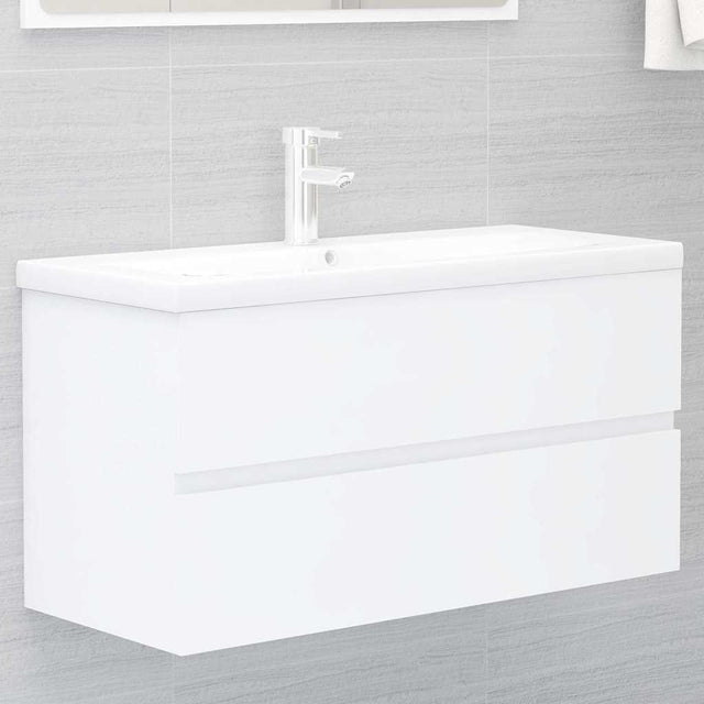 Vidaxl wastafelkast 90x38,5x45 cm bewerkt hout wit