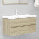 Vidaxl wastafelkast 90x38,5x45 cm bewerkt hout sonoma eikenkleurig