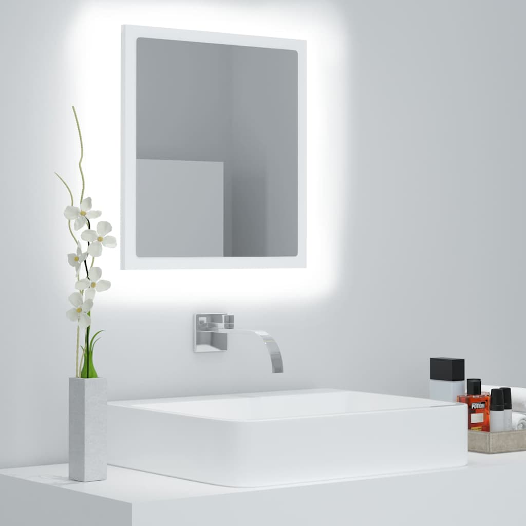 Vidaxl badkamerspiegel led 40x8,5x37 cm acryl wit