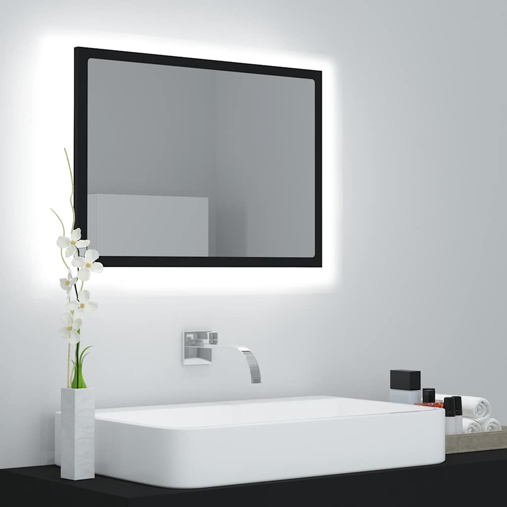 Vidaxl badkamerspiegel led 60x8,5x37 cm acryl zwart