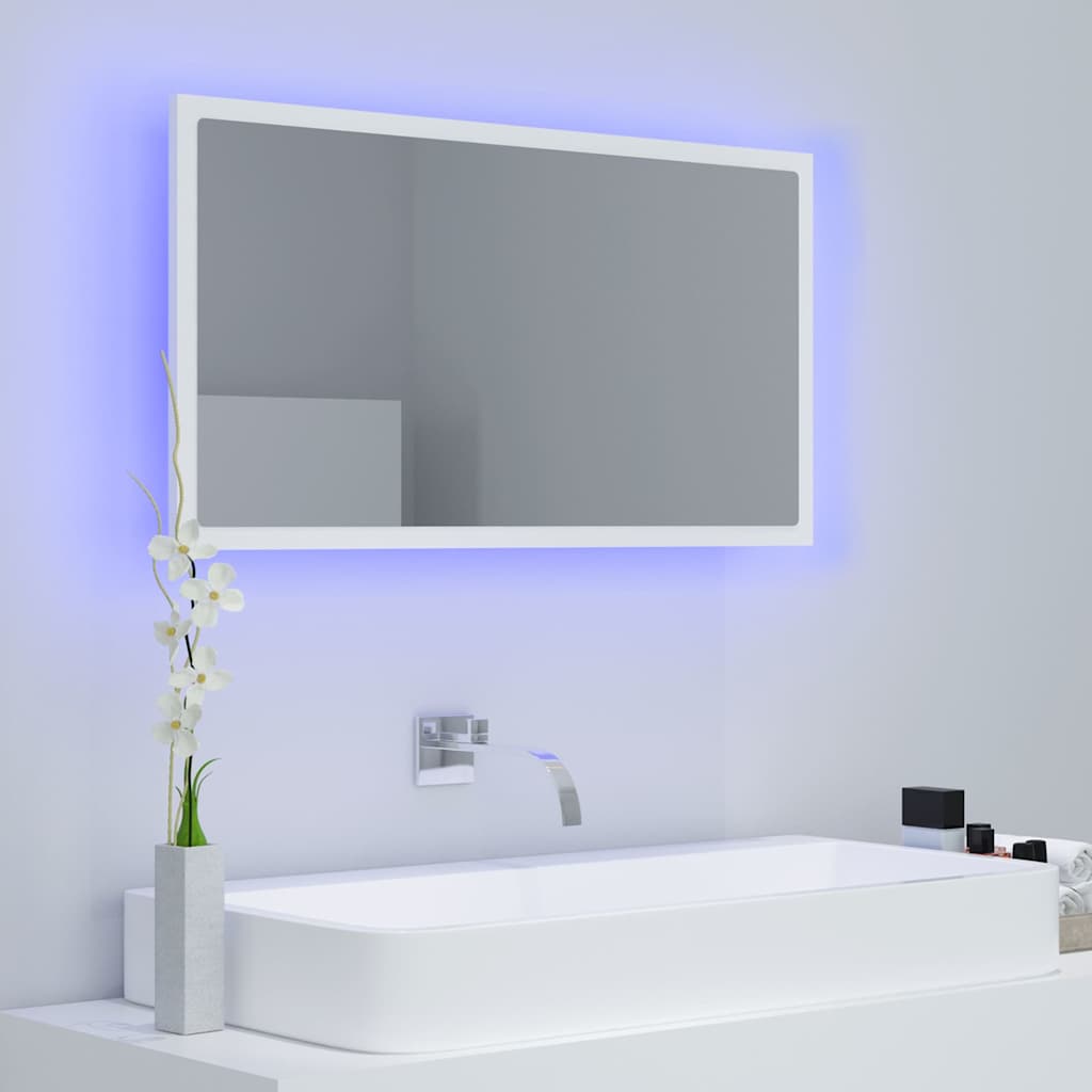 Vidaxl badkamerspiegel led 80x8,5x37 cm acryl wit