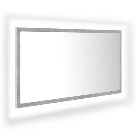 Vidaxl badkamerspiegel led 80x8,5x37 cm acryl betongrijs