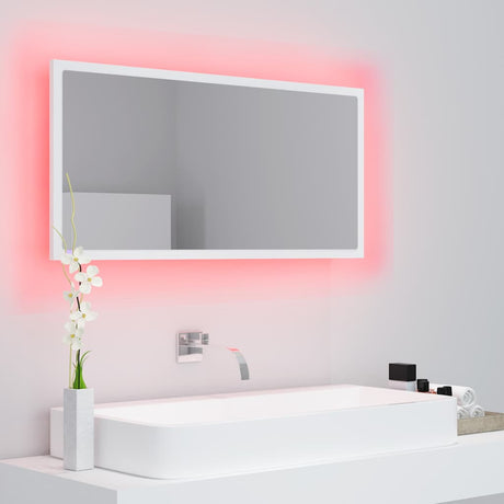 Vidaxl badkamerspiegel led 90x8,5x37 cm acryl wit
