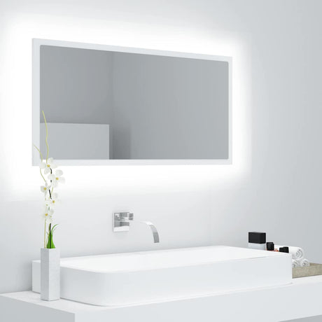 Vidaxl badkamerspiegel led 90x8,5x37 cm acryl wit