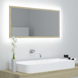 Vidaxl badkamerspiegel led 90x8,5x37 cm acryl sonoma eikenkleurig