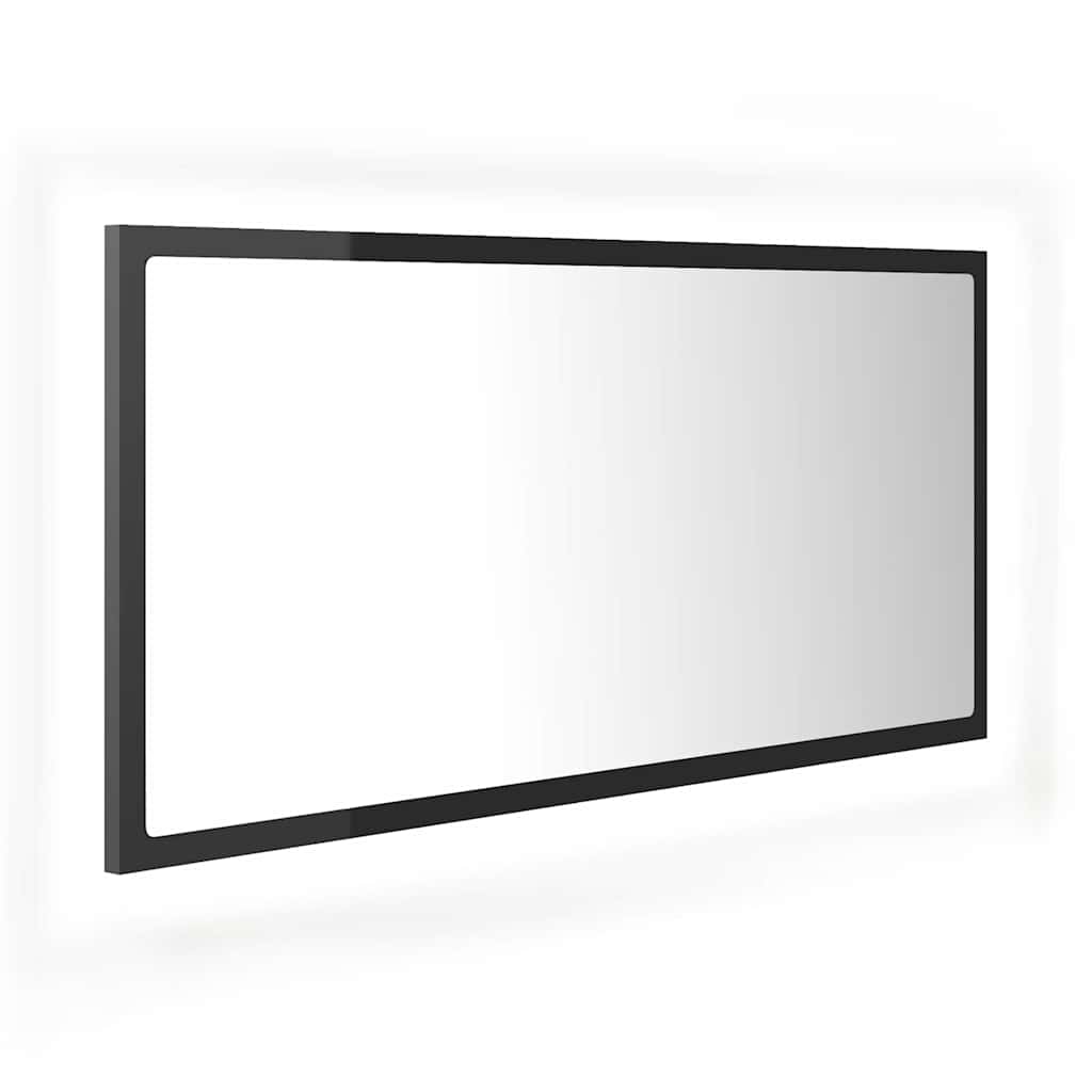 Vidaxl badkamerspiegel led 90x8,5x37 cm acryl hoogglans grijs