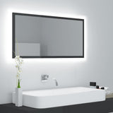 Vidaxl badkamerspiegel led 90x8,5x37 cm acryl hoogglans grijs