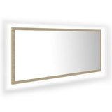 Vidaxl badkamerspiegel led 100x8,5x37 cm acryl sonoma eikenkleurig