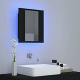 Vidaxl badkamerkast met spiegel en led 40x12x45 cm acryl zwart