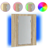Vidaxl badkamerkast met spiegel led 40x12x45 acryl sonoma eikenkleurig