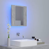 Vidaxl badkamerkast met spiegel en led 40x12x45 cm acryl betongrijs