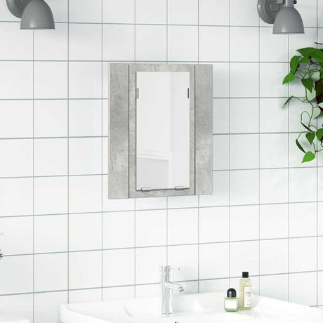 Vidaxl badkamerkast met spiegel en led 40x12x45 cm acryl betongrijs