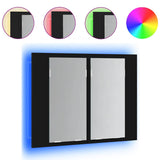 Vidaxl badkamerkast met spiegel en led 60x12x45 cm acryl zwart