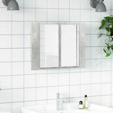 Vidaxl badkamerkast met spiegel en led 60x12x45 cm acryl betongrijs