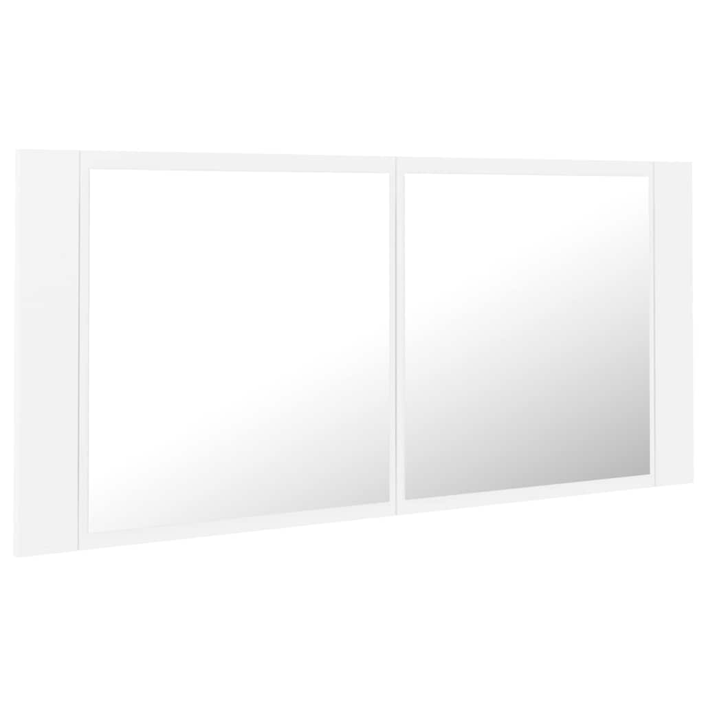 Vidaxl badkamerkast met spiegel en led 100x12x45 cm acryl wit