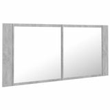 Vidaxl badkamerkast met spiegel en led 100x12x45 cm acryl betongrijs