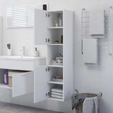 Vidaxl badkamerkast 30x30x130 cm bewerkt hout wit