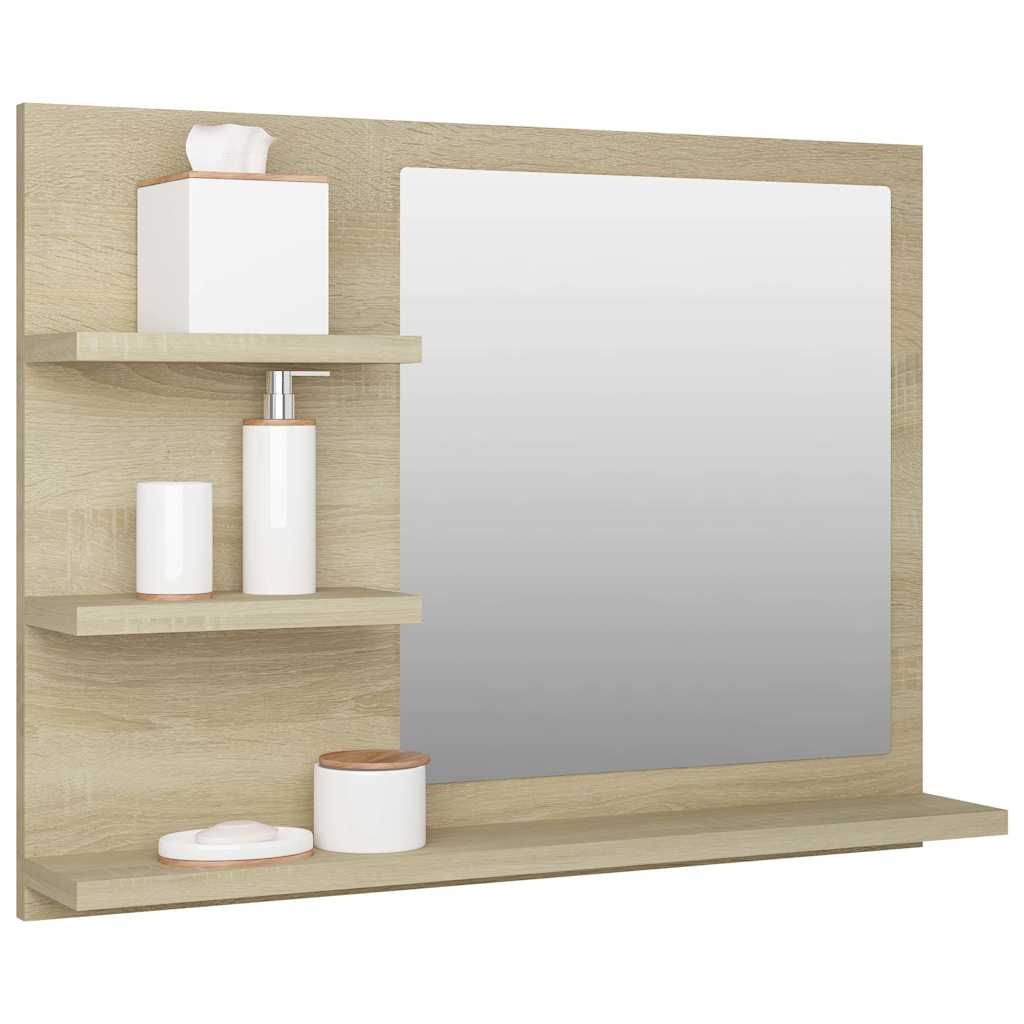 Vidaxl badkamerspiegel 60x10,5x45 cm bewerkt hout sonoma eikenkleurig