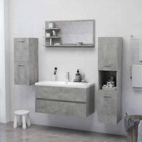 Vidaxl badkamerspiegel 90x10,5x45 cm bewerkt hout betongrijs