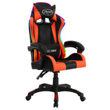 Vidaxl racestoel met rgb led-verlichting kunstleer oranje en zwart