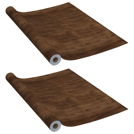 Vidaxl meubelfolies zelfklevend 2 st 500x90 cm pvc donkereikenkleurig