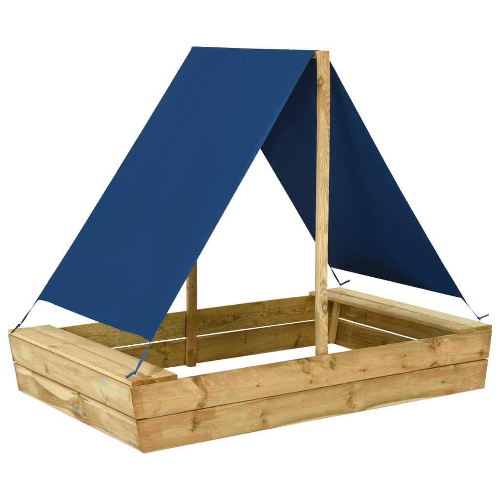 Vidaxl Sandbox med tak 160x100x133 cm impregnerad tall