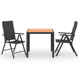 Vidaxl 3-delige tuinset zwart en bruin