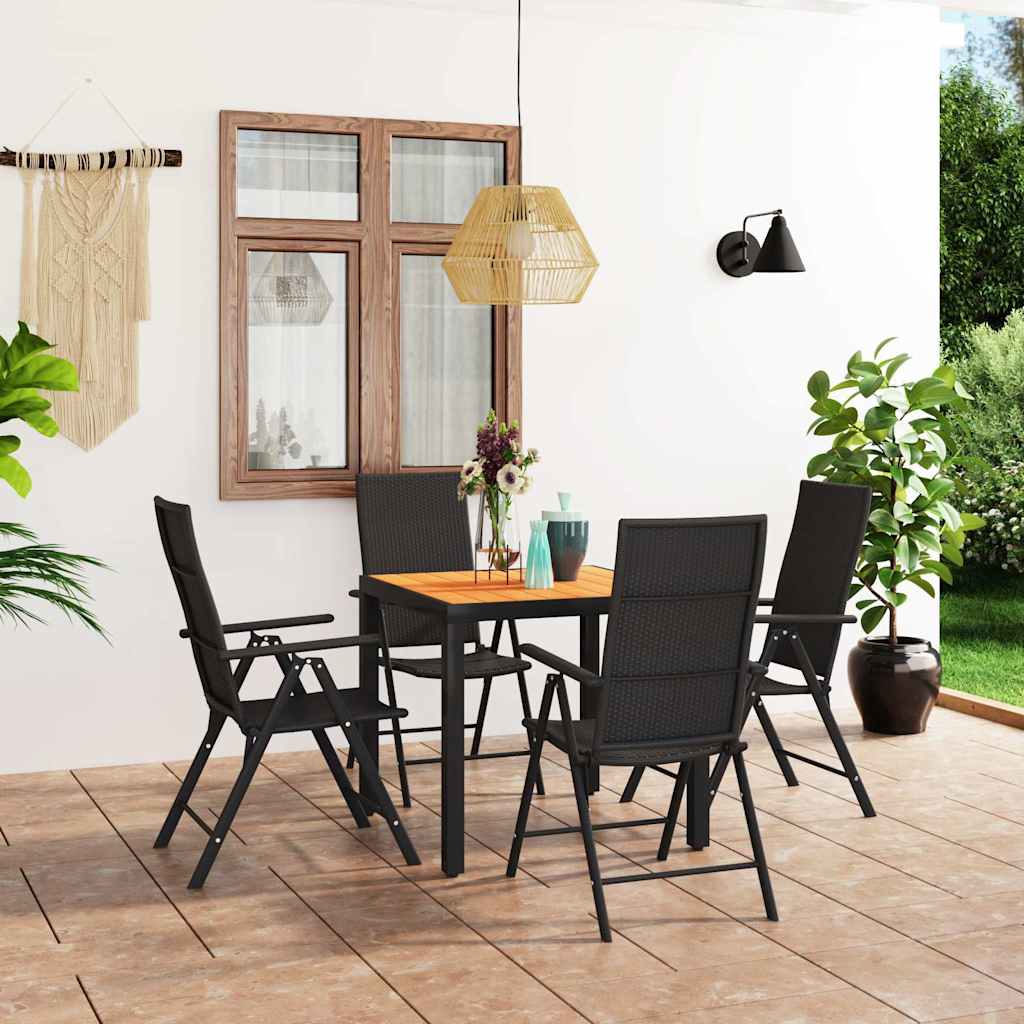 Vidaxl 5-delige tuinset zwart en bruin