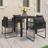 Vidaxl 5-delige tuinset pvc-rattan zwart