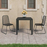 Vidaxl 3-delige tuinset pvc-rattan zwart