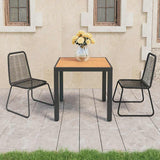 Vidaxl 3-delige tuinset pvc-rattan zwart en bruin