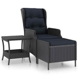 Vidaxl 2-delige loungeset met kussens poly rattan donkergrijs
