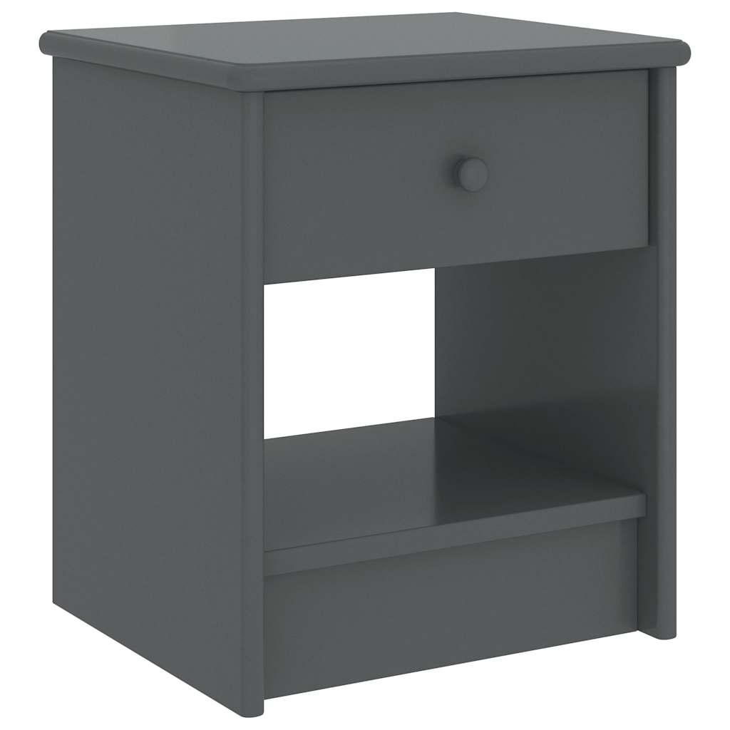 Vidaxl nachtkastje 35x30x40 cm massief grenenhout donkergrijs