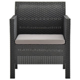 Vidaxl tuinstoel met kussen antraciet 63x65x76 cm pp rattan