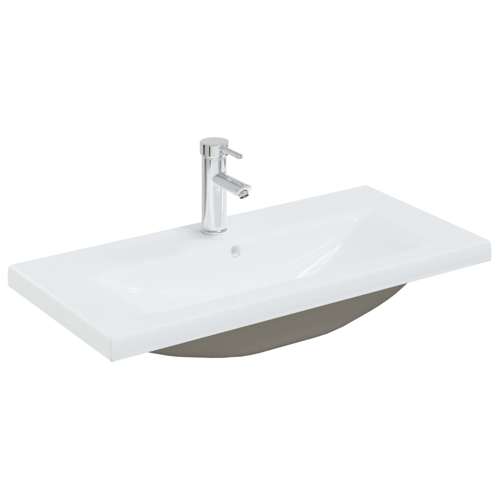 Vidaxl built -in washbasin with tap 81x39x18 cm ceramic white