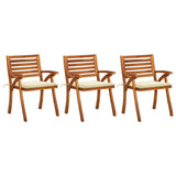 Vidaxl tuinstoelen 3 st met kussens massief acaciahout