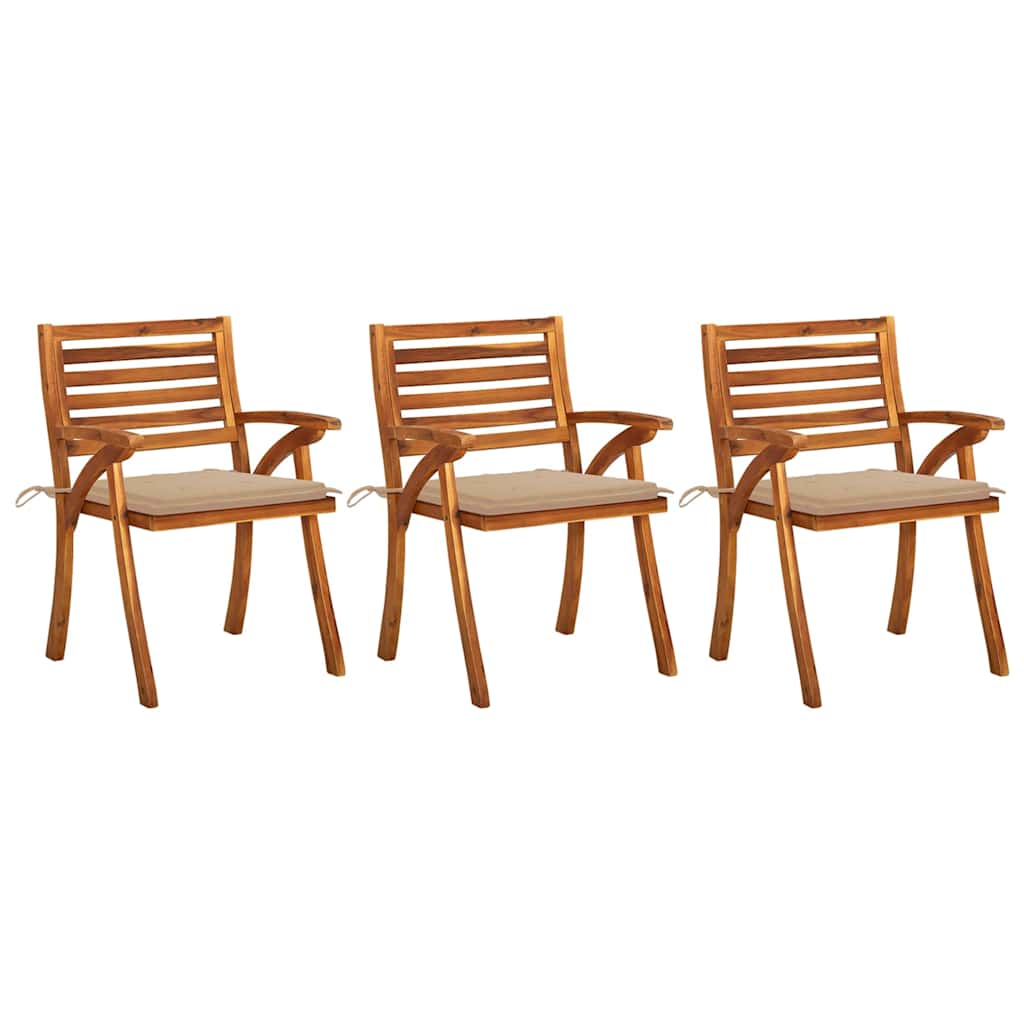 Vidaxl tuinstoelen 3 st met kussens massief acaciahout