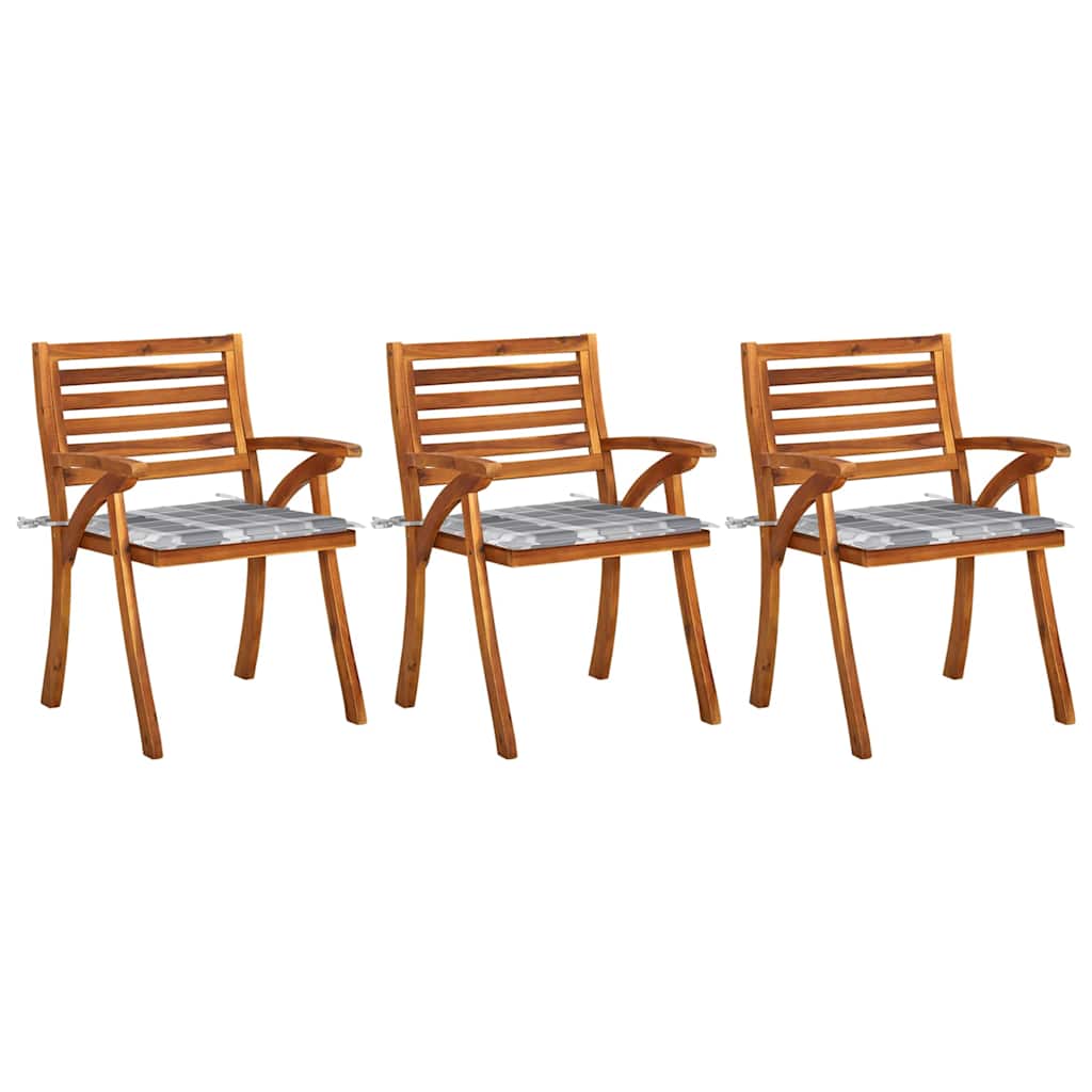 Vidaxl tuinstoelen 3 st met kussens massief acaciahout