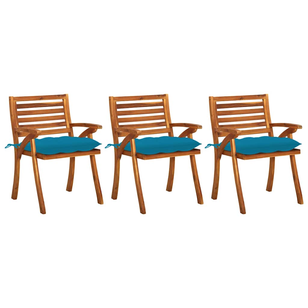 Vidaxl tuinstoelen 3 st met kussens massief acaciahout