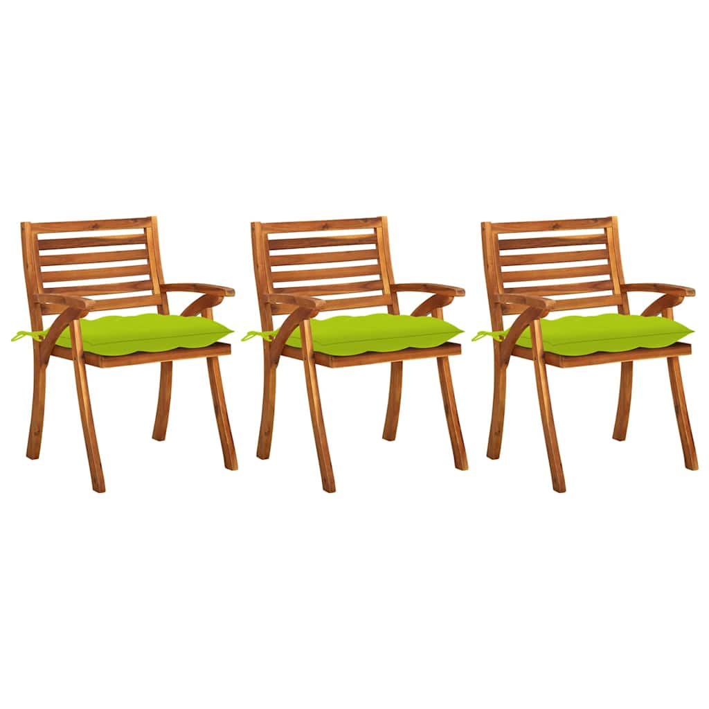 Vidaxl tuinstoelen 3 st met kussens massief acaciahout