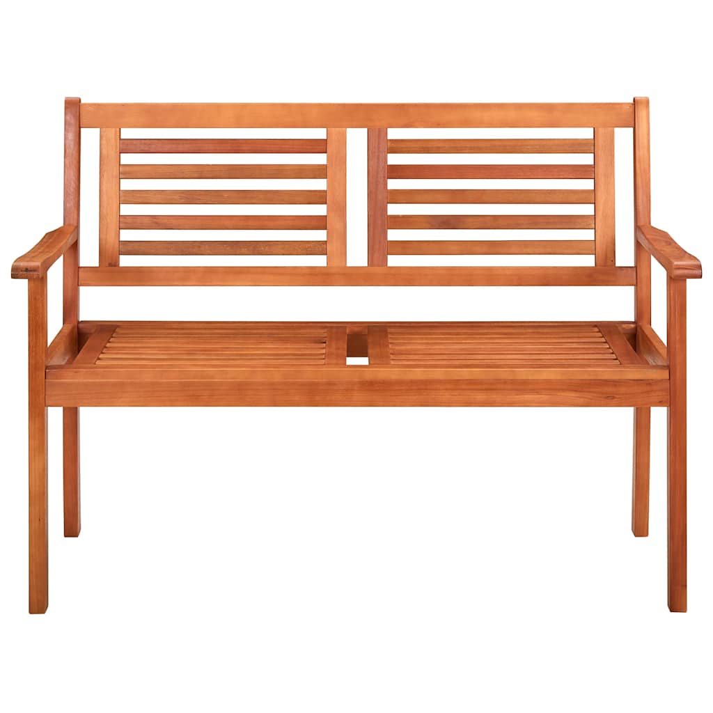 Vidaxl tuinbank 2-zits met kussen 120 cm massief eucalyptushout